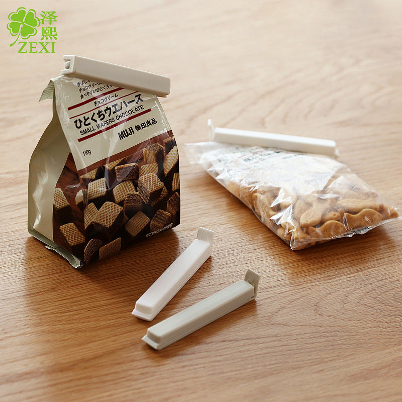 Clip sigillasacchetti per alimenti, set da 5, grigio o bianco