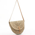 Borsa in erba a tracolla con pattina, 44x38 cm
