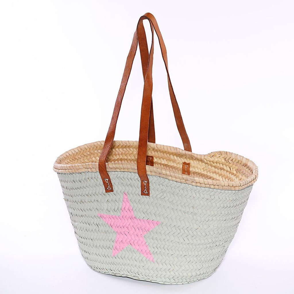 Borsa in palma con stella, 45X21H25 cm
