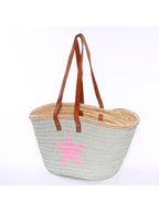 Borsa in palma con stella, 45X21H25 cm
