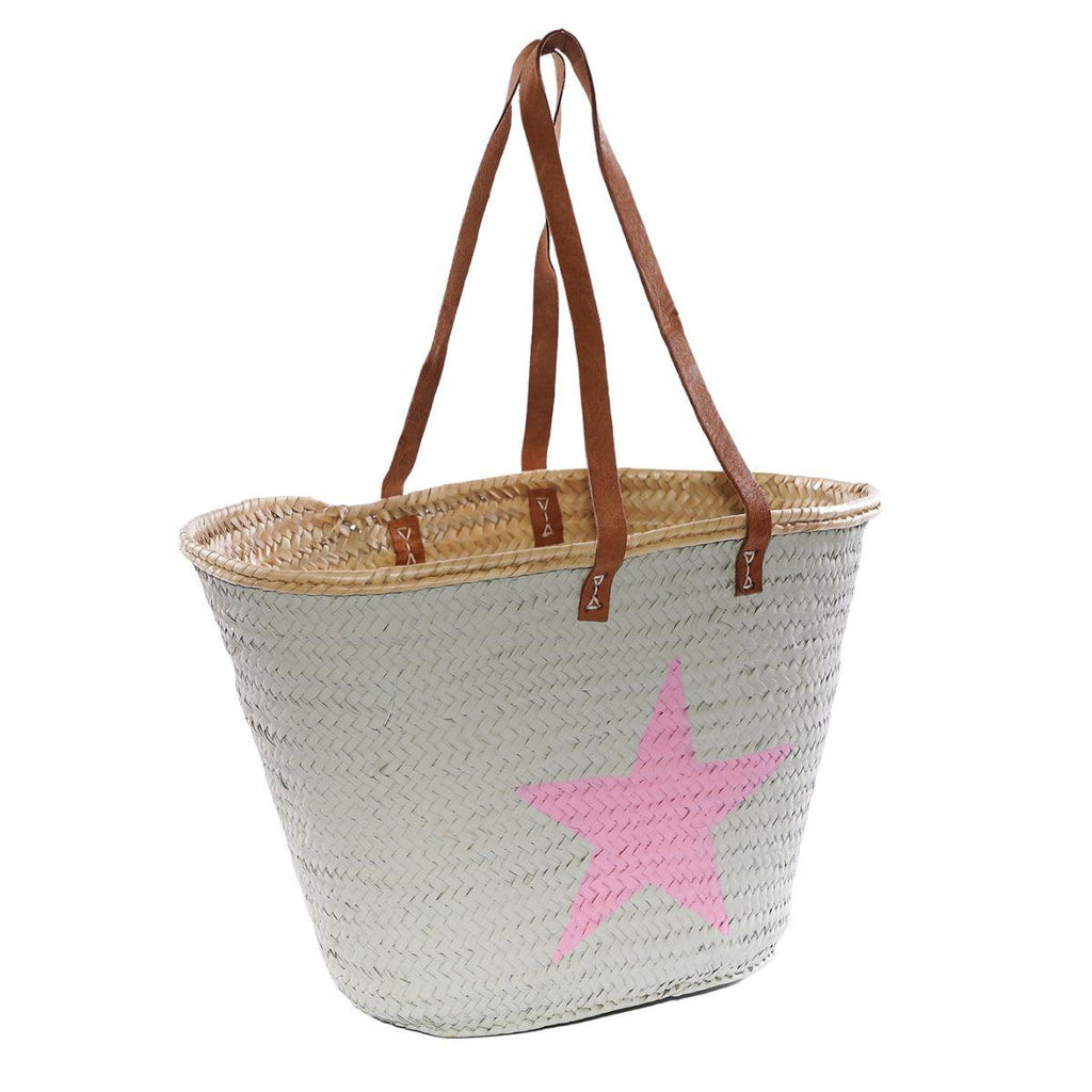 Borsa in palma con stella, 53X24H35 cm