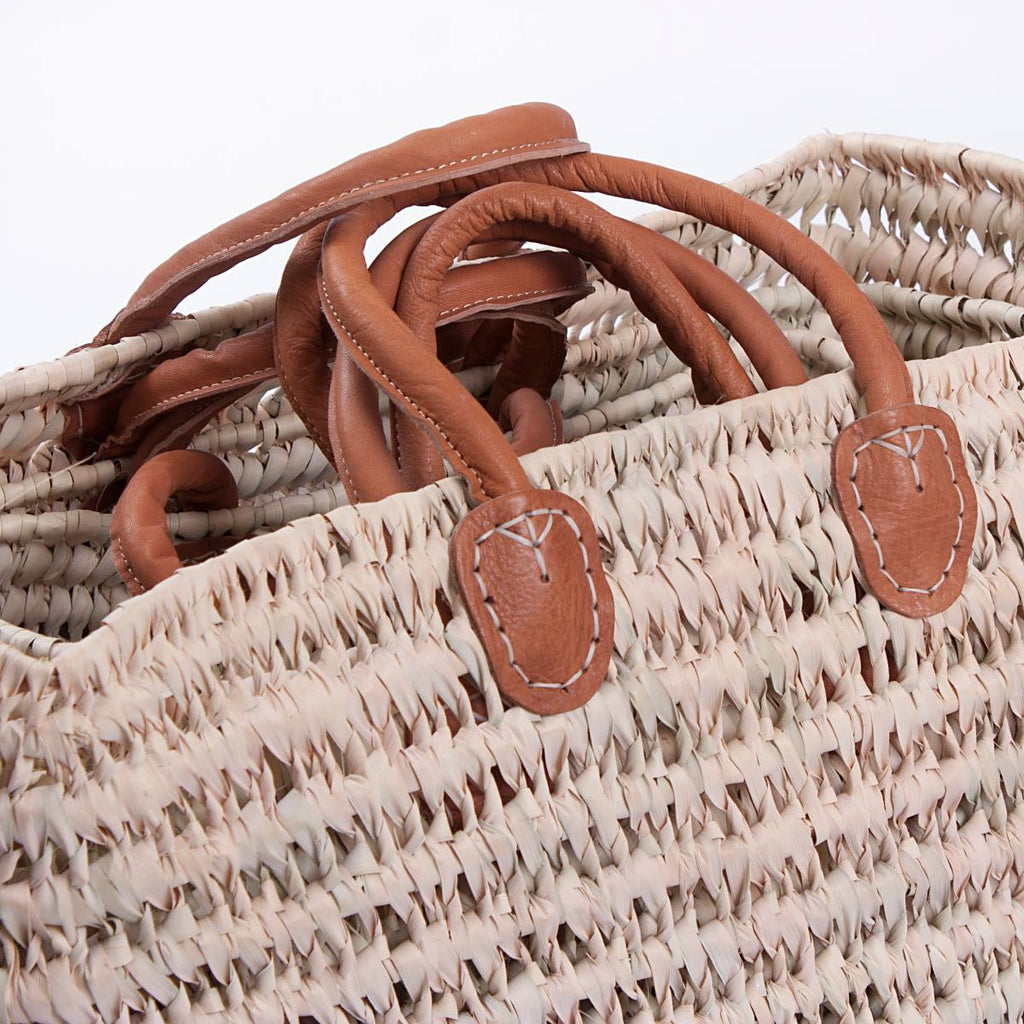 Borsa in palma traforata, 50x25H33 cm, set di 4