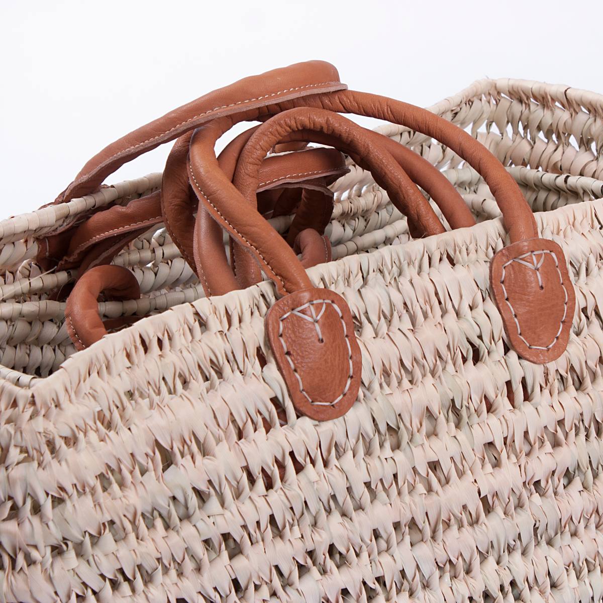 Borsa in palma traforata, 50x25H33 cm, set di 4