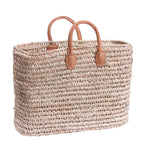 Borsa in palma traforata, 48x15H33 cm