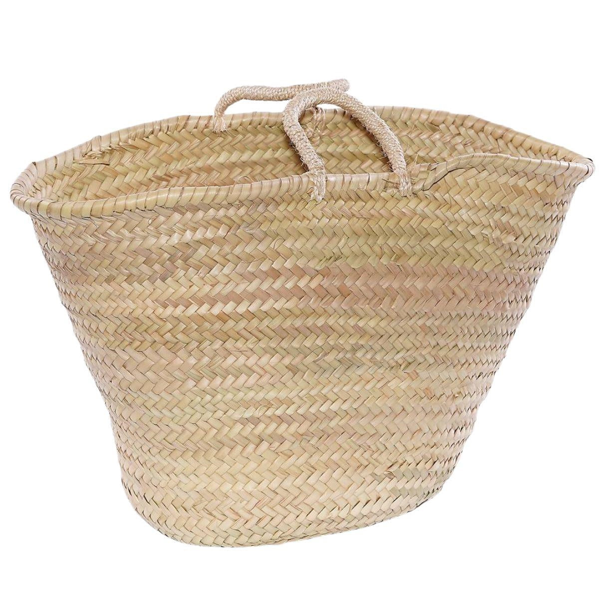 Borsa in palma naturale con manici corti in sisal, 59x29 cm