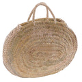 Borsa rotonda in palma con manici in cordoncino, Ø33H26 cm