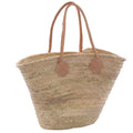 Borsa in palma grande con manici lunghi in cuoio, 65x40x53 cm