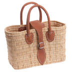 Borsa rettangolare in fibra di palma, 33x12H23 cm