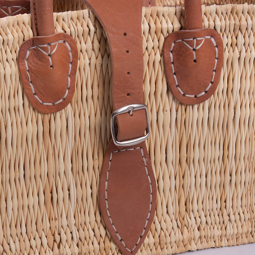 Borsa rettangolare in fibra di palma, 33x12H23 cm
