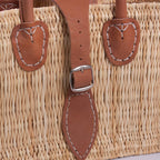 Borsa rettangolare in fibra di palma, 33x12H23 cm