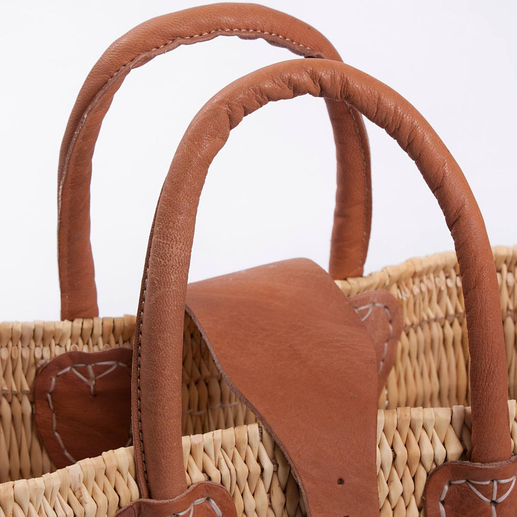 Borsa rettangolare in fibra di palma, 33x12H23 cm