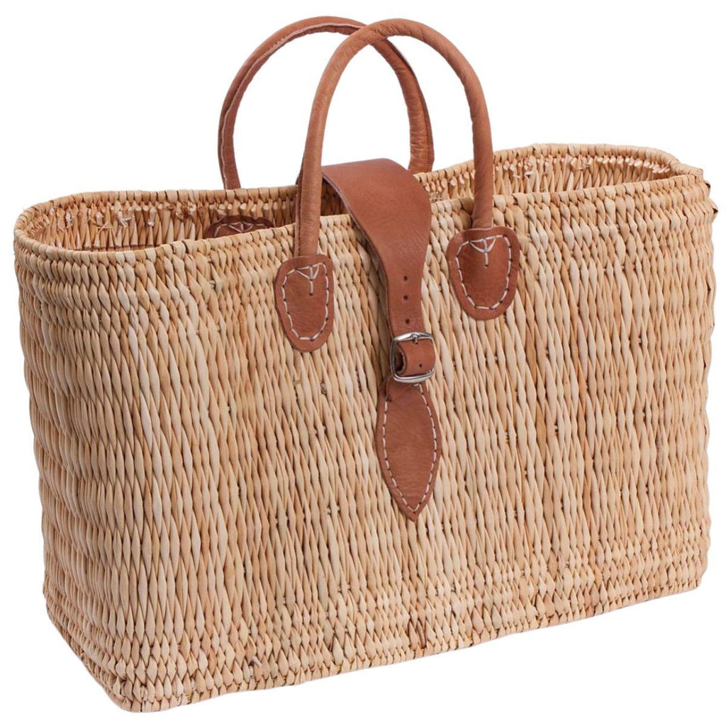 Borsa rettangolare in giunco, 46x20x30 cm