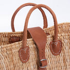 Borsa rettangolare in giunco, 46x20x30 cm