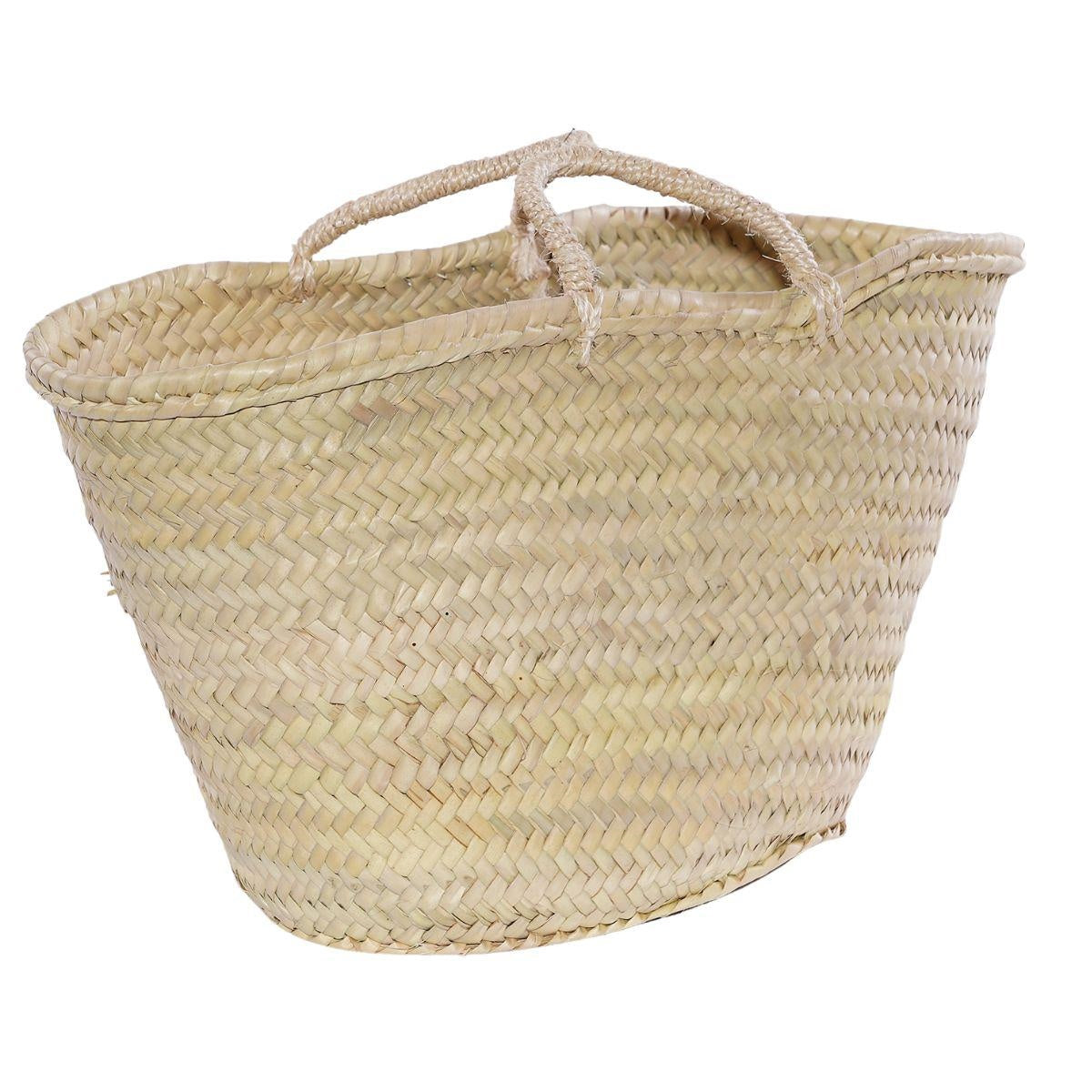 Borsa in palma naturale con manici in sisal, 43x28x24 cm