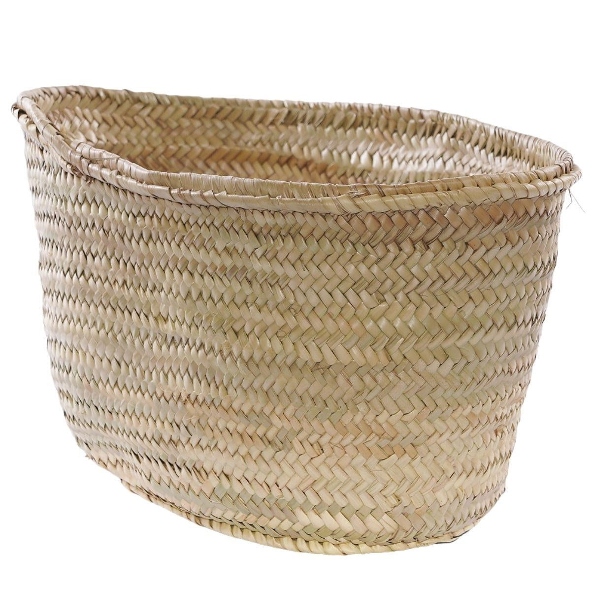 Fusto ovale in palma intrecciata a 7 giri, 43x28H24 cm (kit da 3)