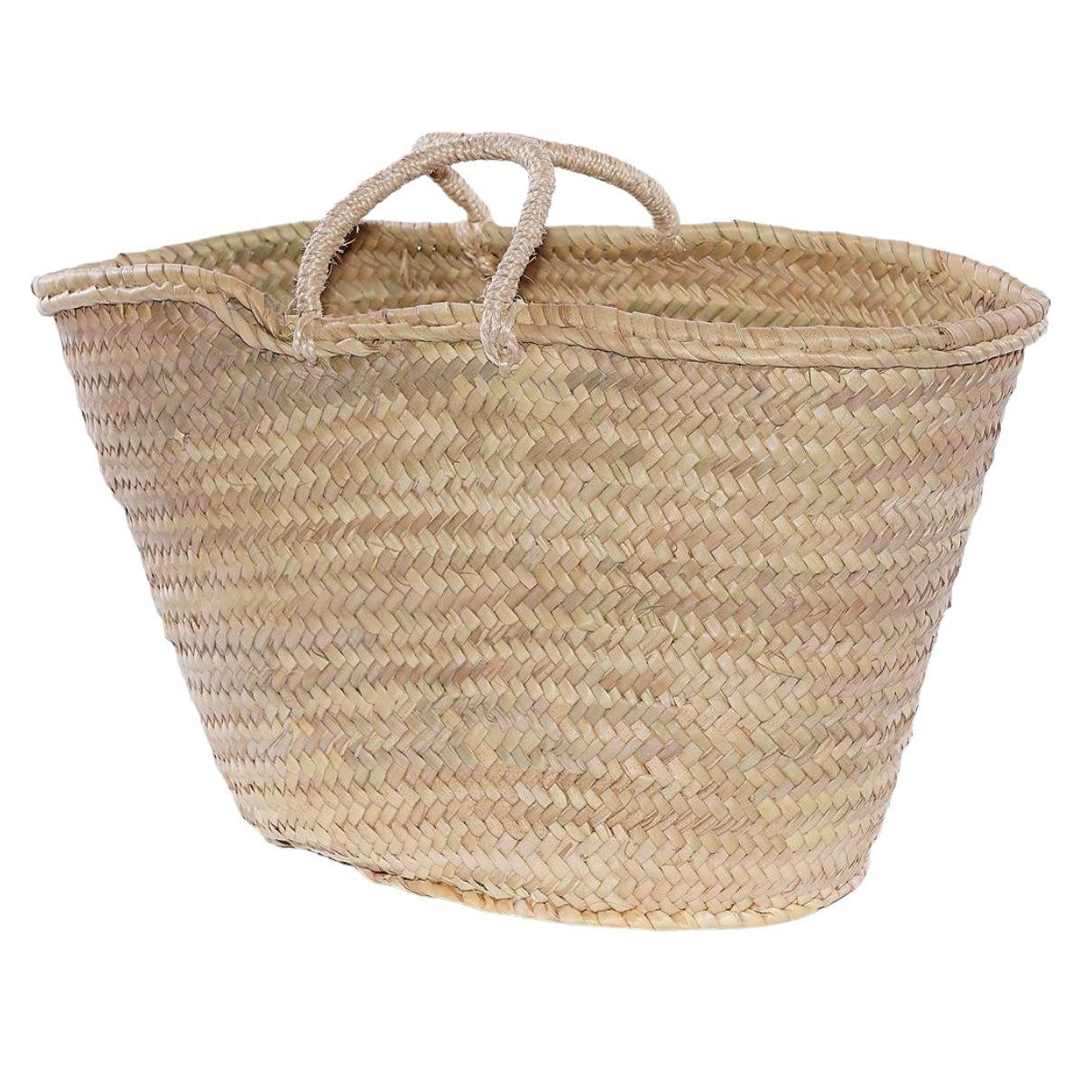 Borsa in palma naturale capiente con manici in cordoncino, 48x25x29 cm