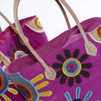 Borsa in rafia colorata, set di 3, 46x23H31 cm