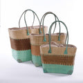 Borsa in rafia colorata, 30x22x34 cm