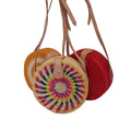Borsa rotonda in rafia colorata, 20x7 cm