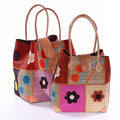 Borse in rafia colorata, set di 2, 30x22x24 cm