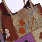 Borse in rafia colorata, set di 2, 30x22x24 cm