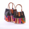 Borsa in rafia colorata, set di 2, 30x22H24 cm