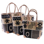 Borse in rafia colorata, set di 3, 30x22x34 cm