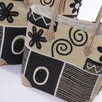 Borse in rafia colorata, set di 3, 30x22x34 cm