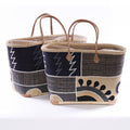 Borsa in rafia colorata, 37x27H30 cm, set da 2