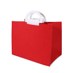 Borsa in panno rosso con cavallino e scritta Merry Christmas, 34x20x26 cm