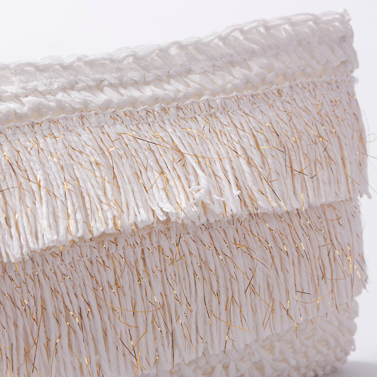 Pochette in fibre naturali bianca, 28H18 cm (kit da 3)