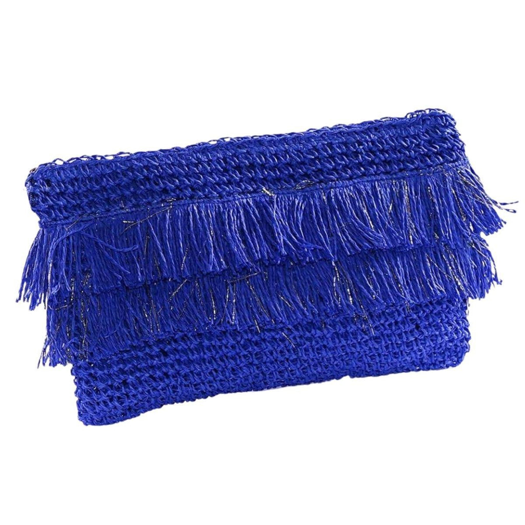 Pochette in fibre naturali blu, 28x18 cm (kit da 3)