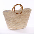Borsa in mais con manici in bambù, 56x28 cm