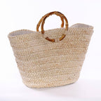 Borsa in mais con manici in bambù, 56x28 cm