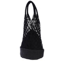 Borsa a rete in fibre naturali e cotone nera, 30xH63 cm