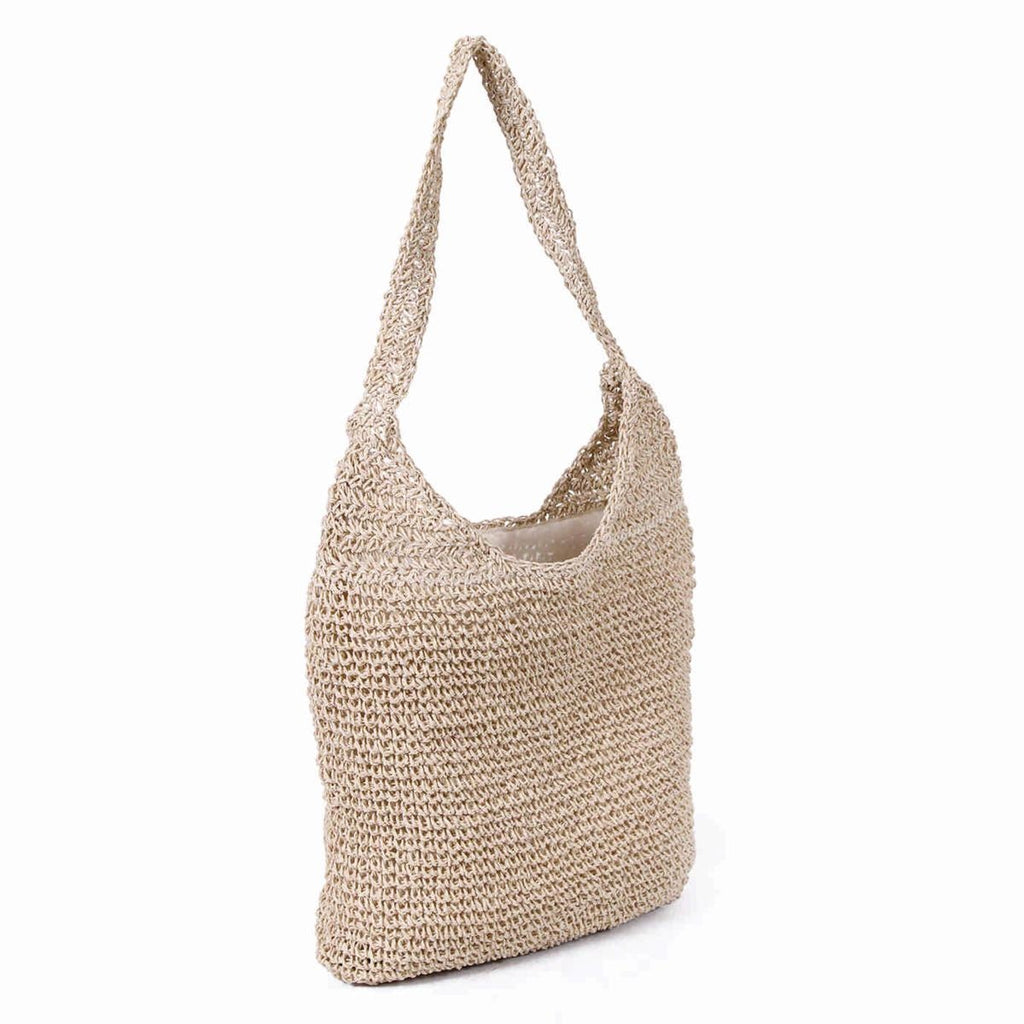 Borsa a sacca in cellulosa tessile naturale con zip, 35x35 cm