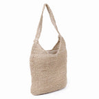 Borsa a sacca in cellulosa tessile naturale con zip, 35x35 cm