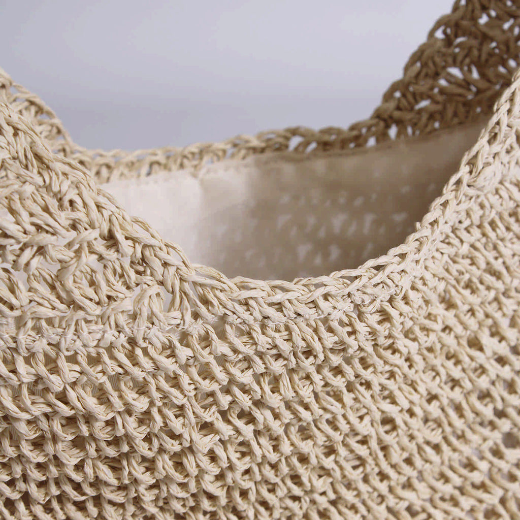 Borsa a sacca in cellulosa tessile naturale con zip, 35x35 cm