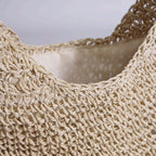 Borsa a sacca in cellulosa tessile naturale con zip, 35x35 cm