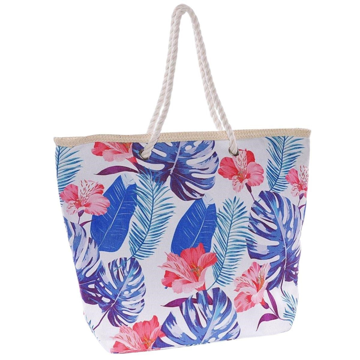 Borsa in cotone a stampa floreale, 54XH40 cm