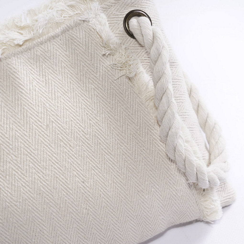 Pochette in tela di cotone beige con zip, 30H20 cm (kit da 3)