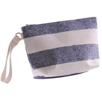 Pochette in tela a strisce azzurre, 27H17 cm (kit da 5)