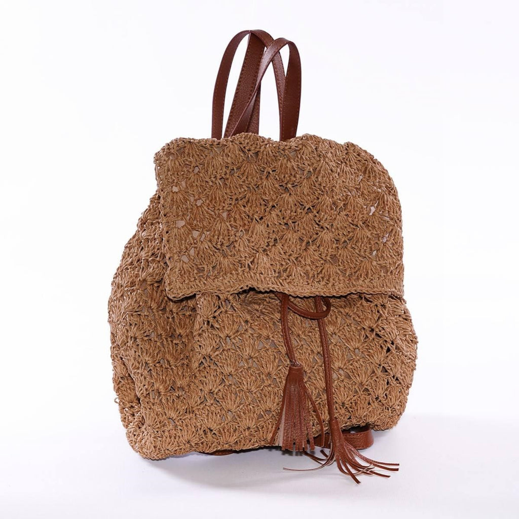 Zainetto in carta naturale con pattina, 35H32 cm