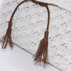 Zainetto in carta bianca con pattina, 35H32 cm