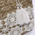 Borsa in palma e pizzo, 45x28 cm