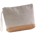 Pochette in tela beige e fibre naturali, 22xH18 cm (kit da 5)