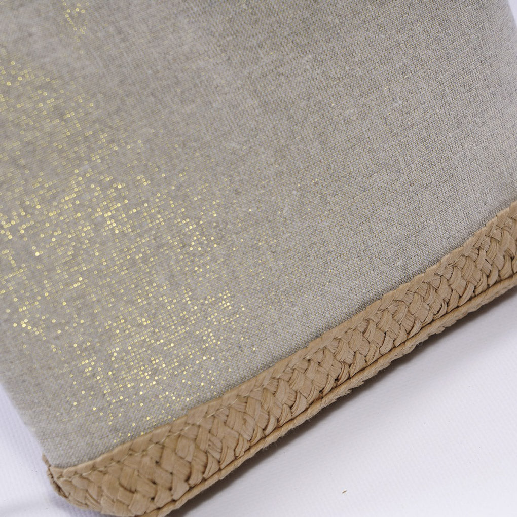 Pochette in tela beige e fibre naturali, 22xH18 cm (kit da 5)