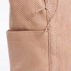 Borsa in fibre naturali rosa cipria con manici tondi in bambù, 48x68 cm
