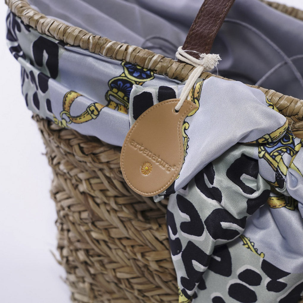 Borsa in erba con fiocco, 60H30 cm