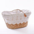 Borsa in erba con macrame', 60H30 cm